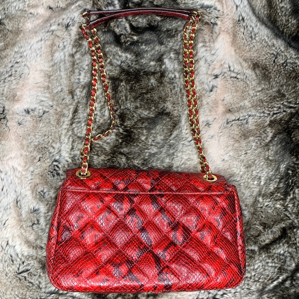 Auth Michael Kors Large Chain Python Shoulder Bag - image 3